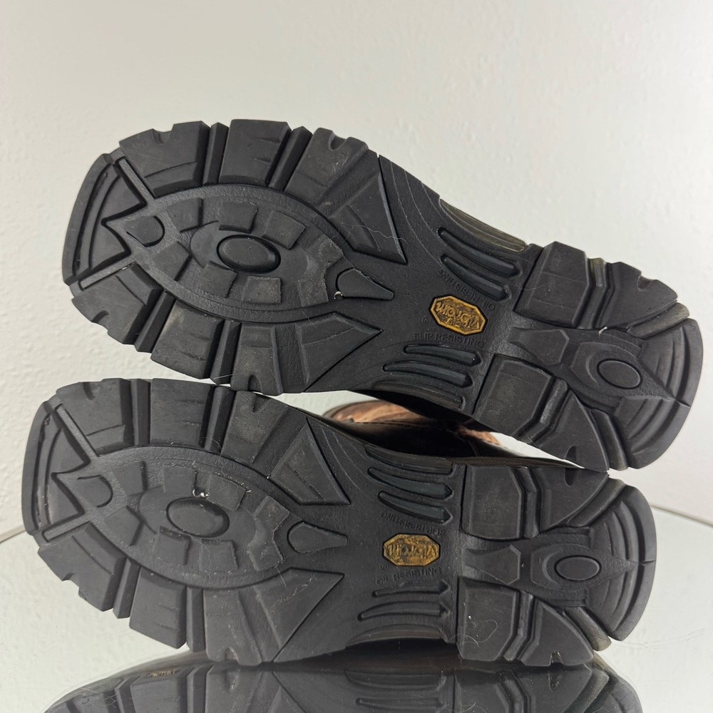 !SOLD! CODY JAMES Brown Leather Camo Flag Vibram Decimator Comp Toe Work Boots - Picture 10 of 13
